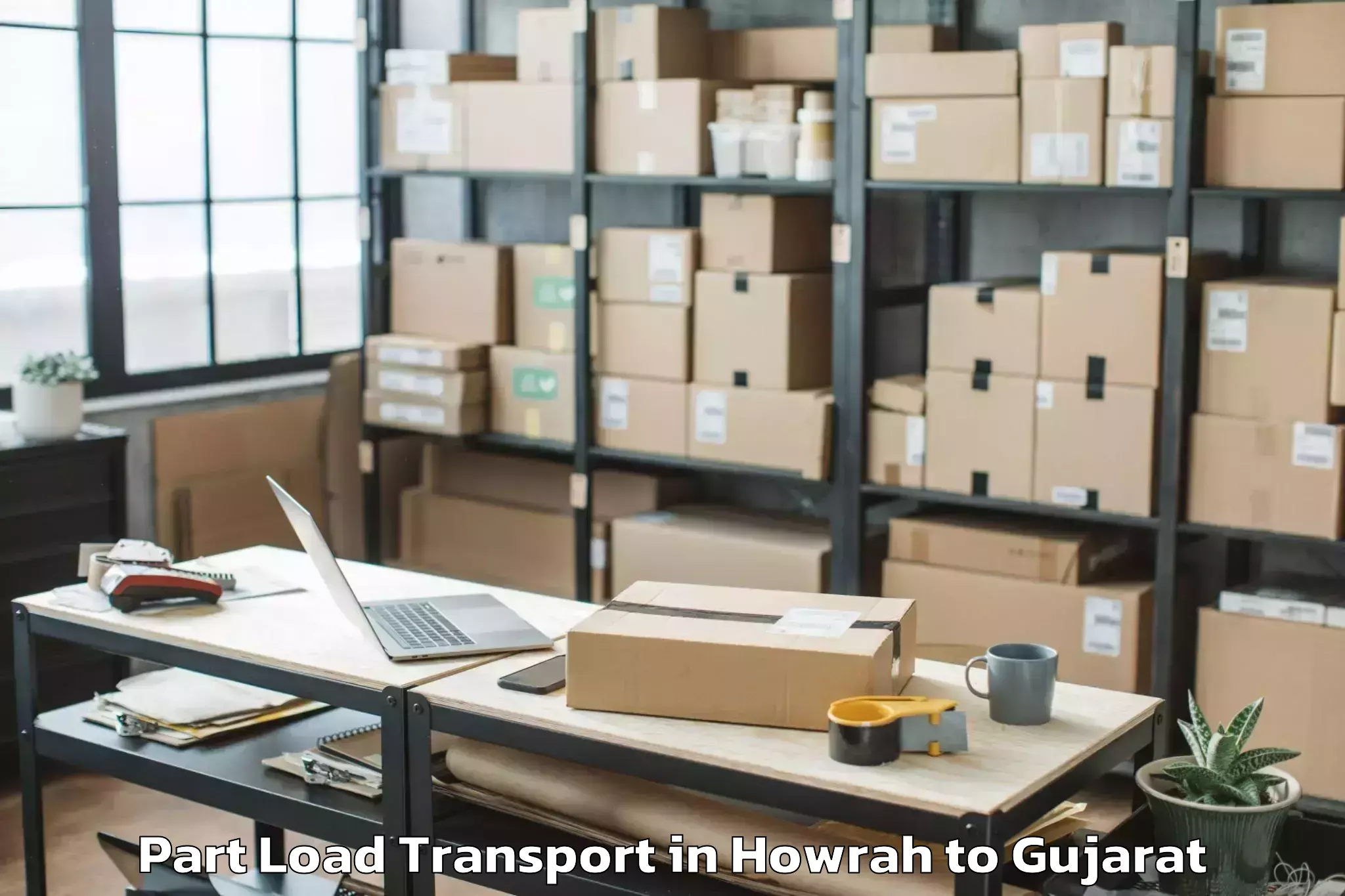 Hassle-Free Howrah to Madhav Kampo Part Load Transport